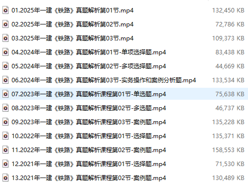 2026年一建铁路-真题解析班视频 下载